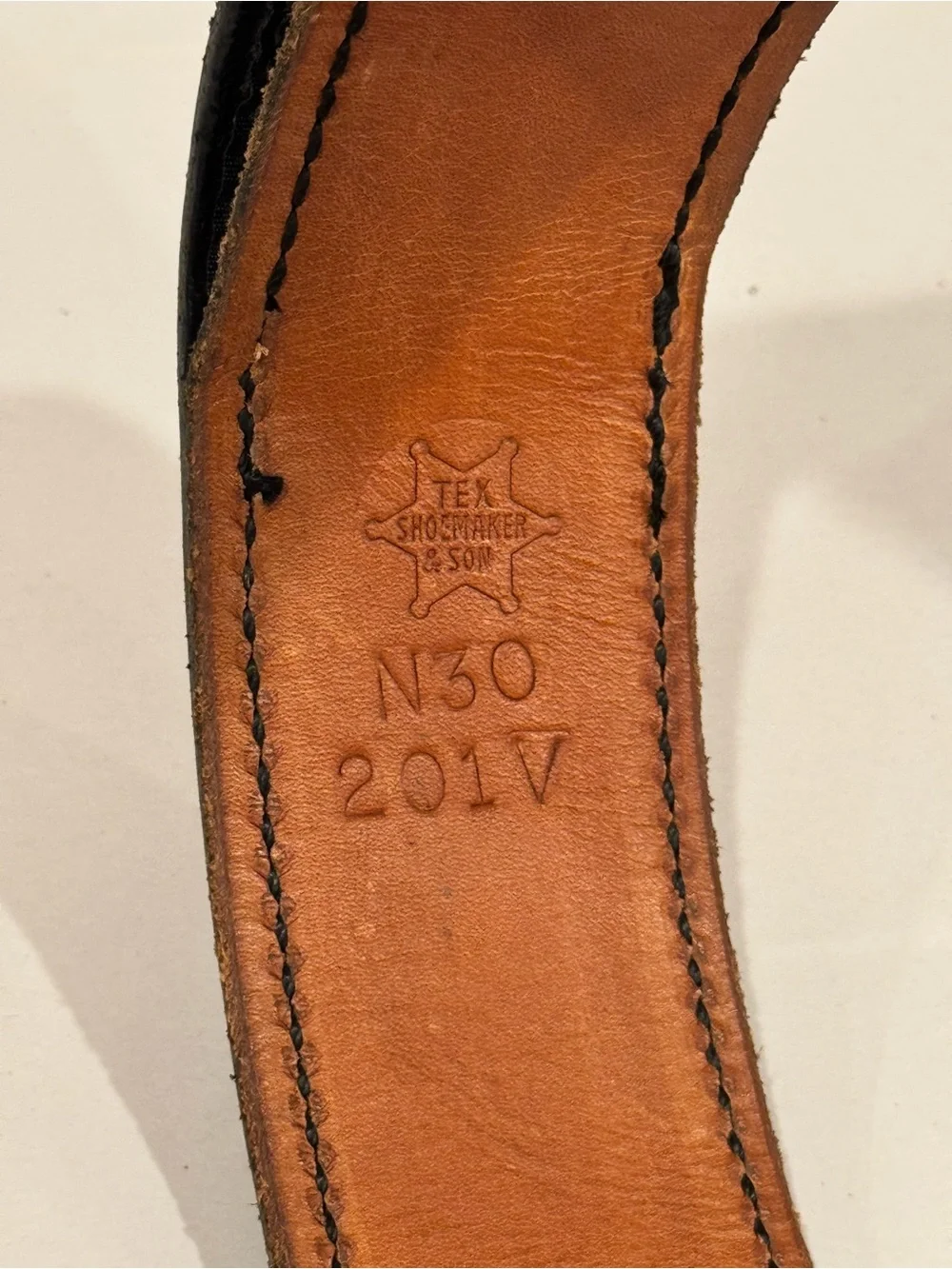 Tex Shoemaker & Sons N34 Leather Sam Brown Duty‎ Belt Black Basketweave N30 201V